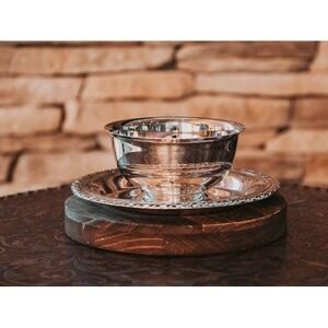 Oneida Silverplate Pedestal Bowl | Romantic Hollywood Regency Centerpiece